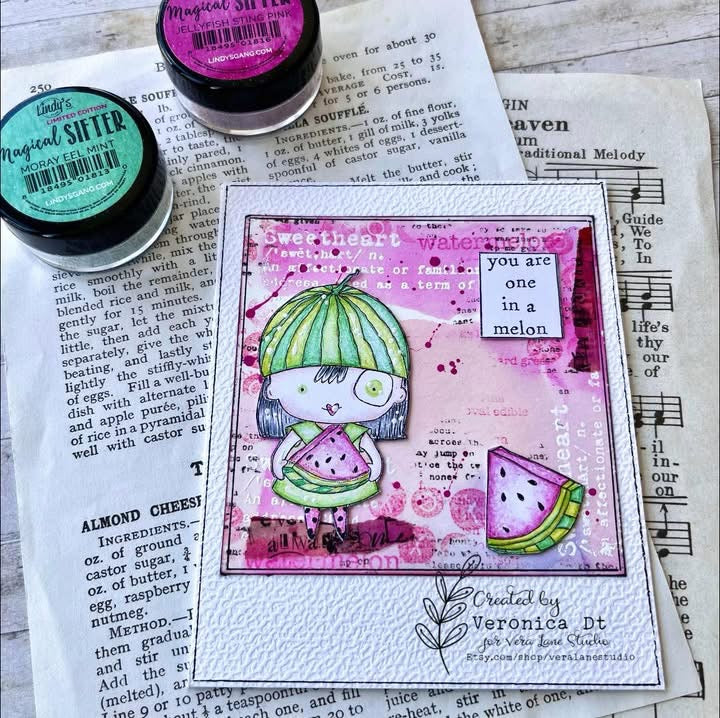 Watermelon - 4 Digi stamp set in jpg and png files