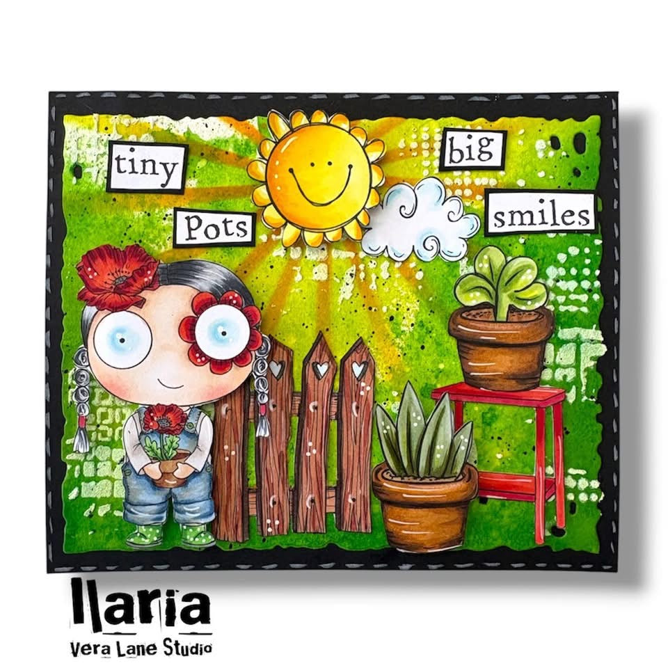 Poppy’s Potted Plants Digital Stamp and Card Kit