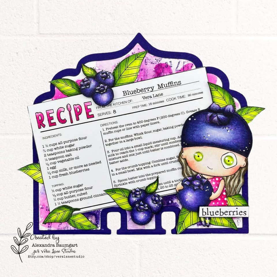 Blueberry - 4 digi Stamp set in JPG and PNG files