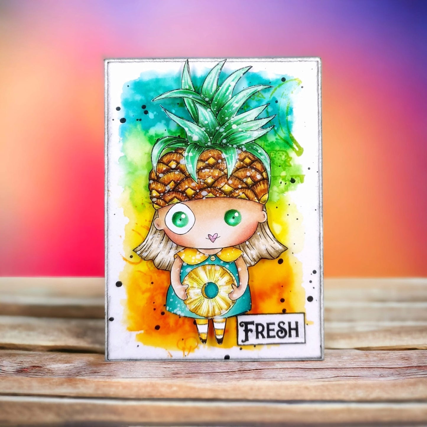 Pineapple - 4 Digi stamps in jpg and png files