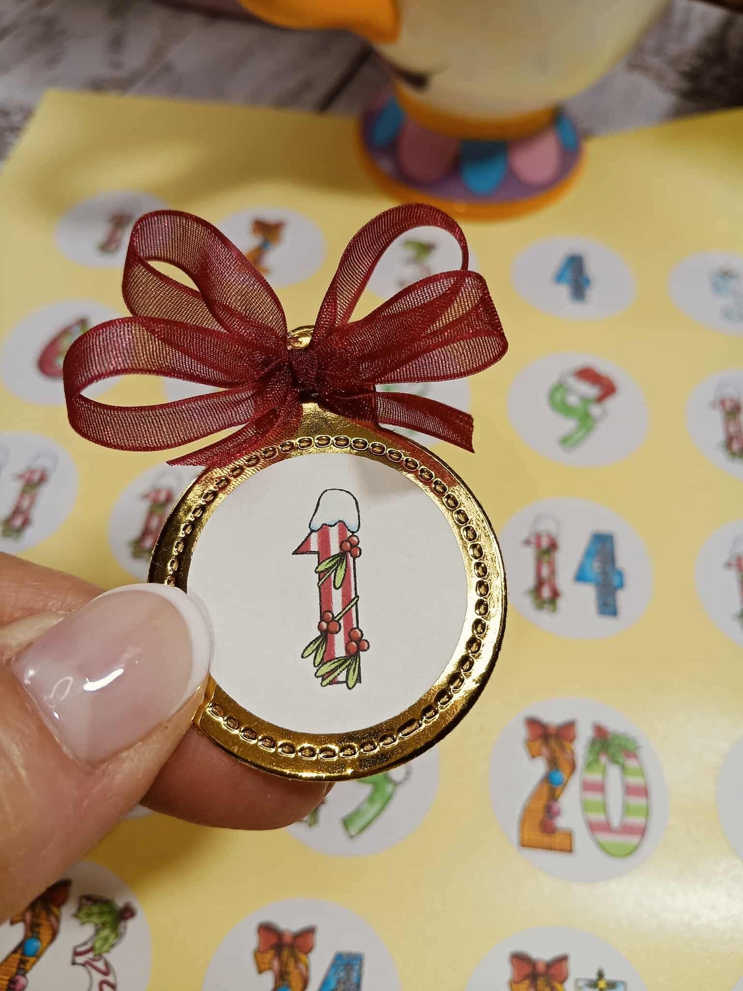 Fatima’s Christmas Countdown Stamps – Hand 20 Illustrated Numbers,Bonus Ready-to-Print C olor Designs