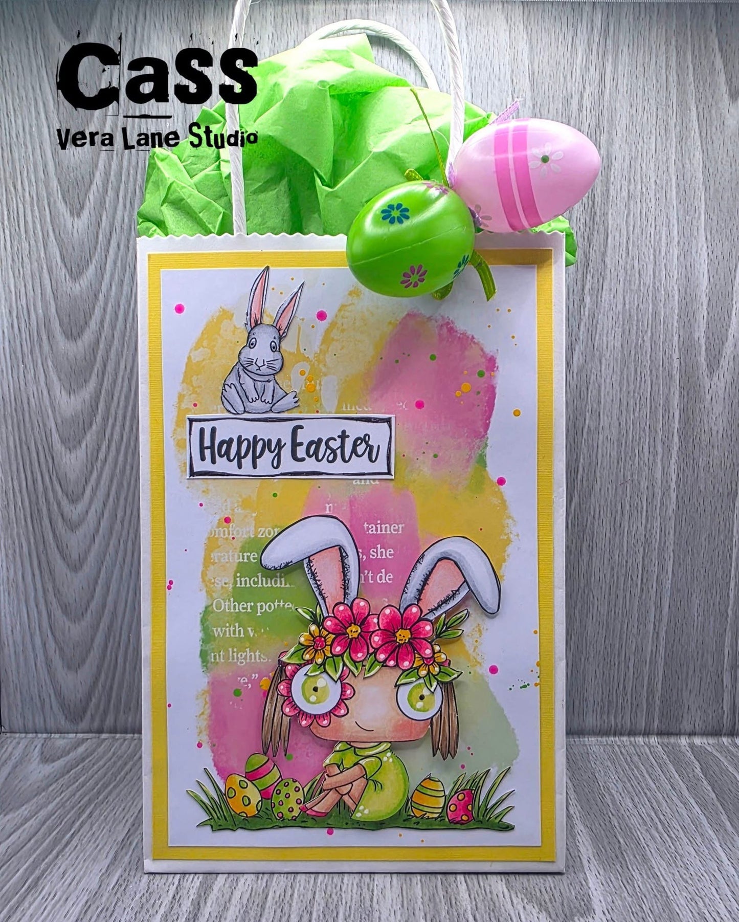 Bunny and Blossom - 7 digi stamp card kit in jpg and png files