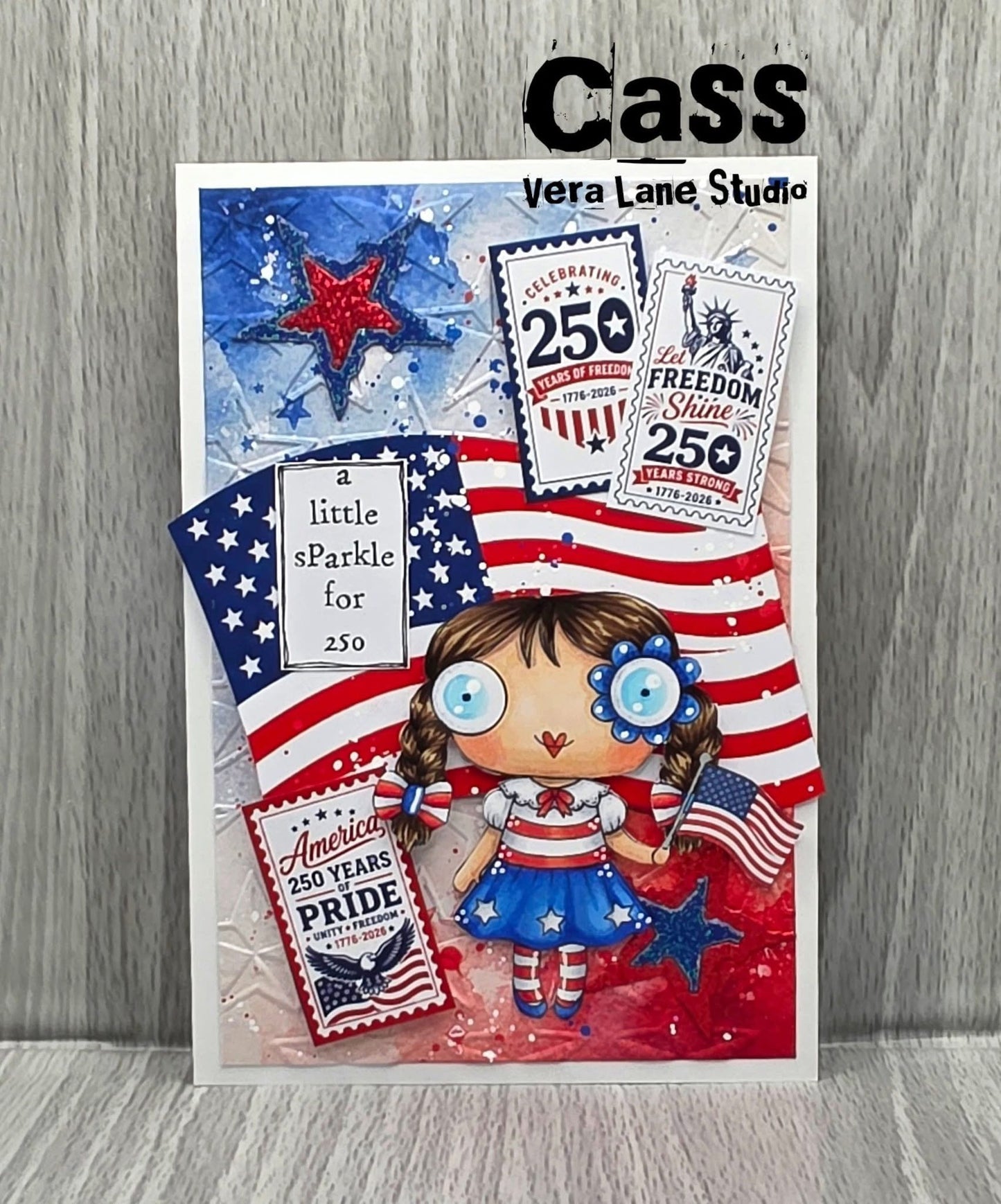 Patriotic Girl Stamp Set, Star Sparkle's Jubilee, 250 Years Celebration (Digital Download