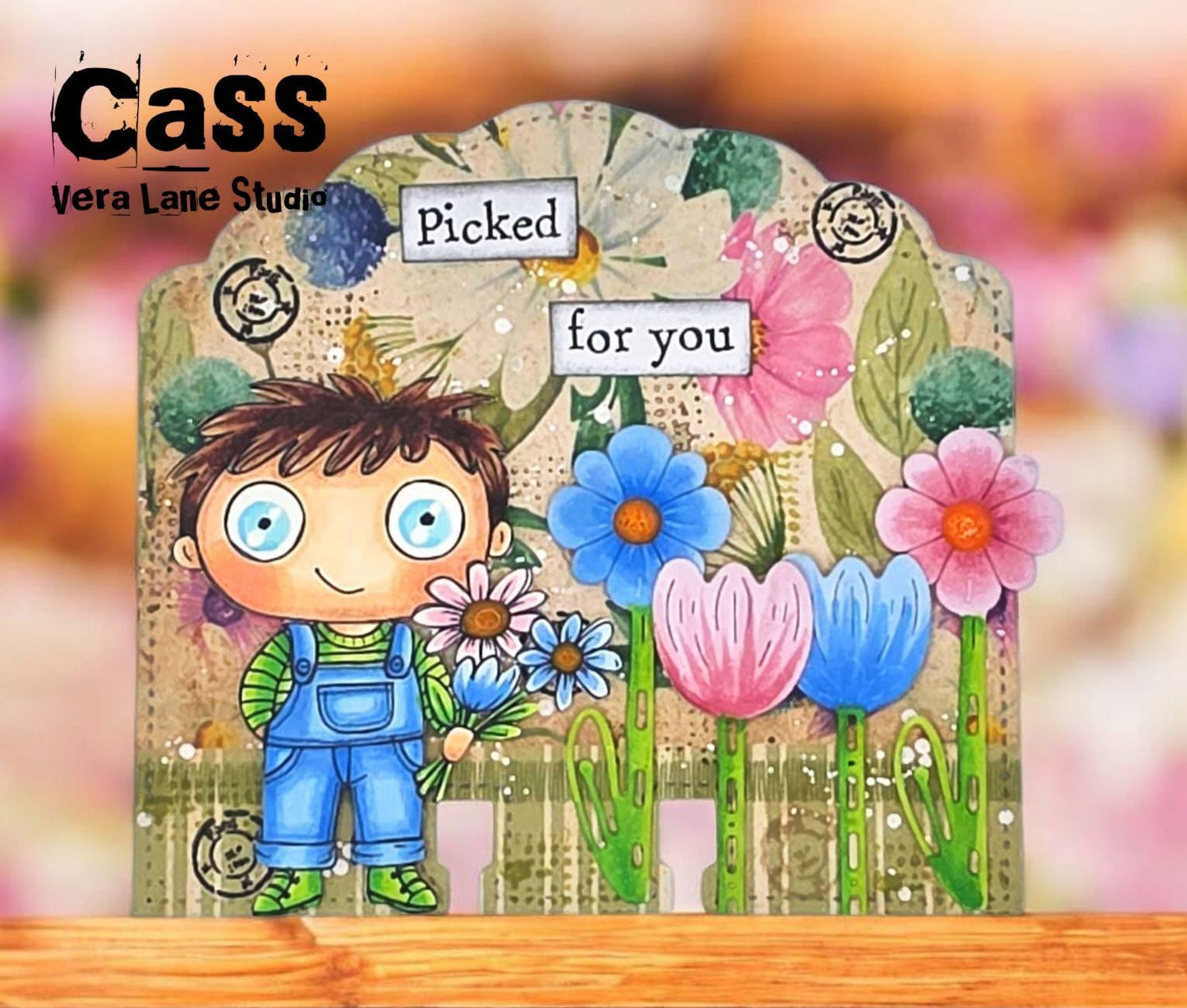 Picked for you - 7 Digi stamps with 3 colored backgrounds