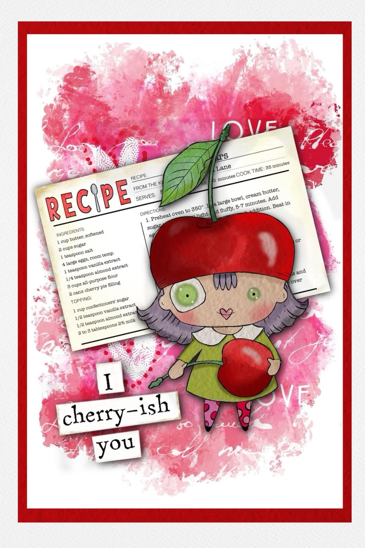 Cherry - 4 Digi stamps set in png and jpg files
