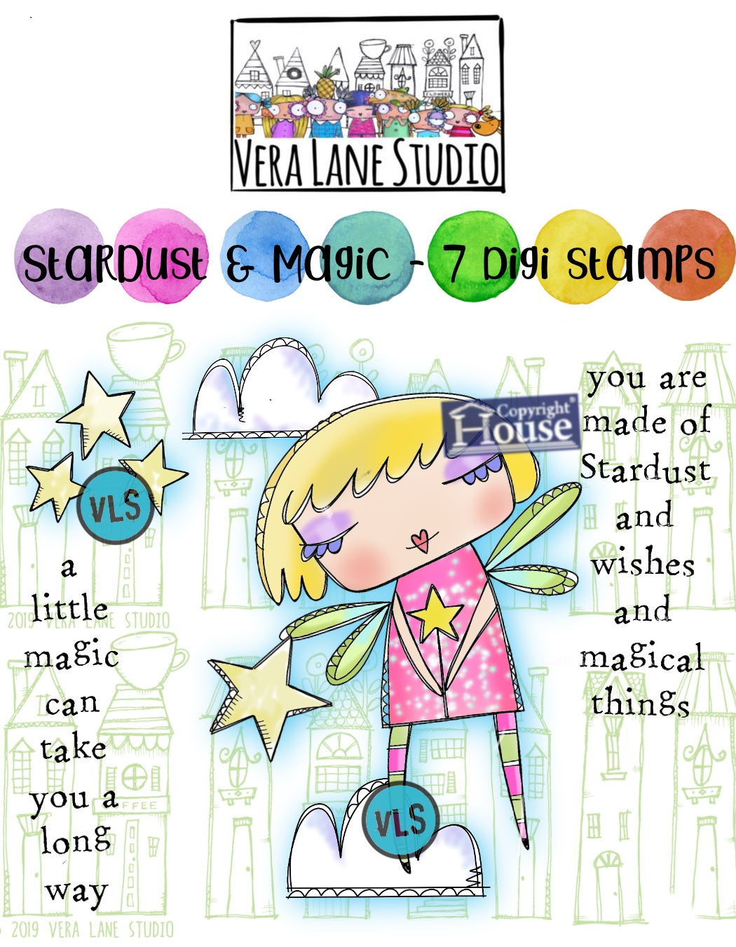 Stardust & Magic - 7 Digi stamps in jpg and png files