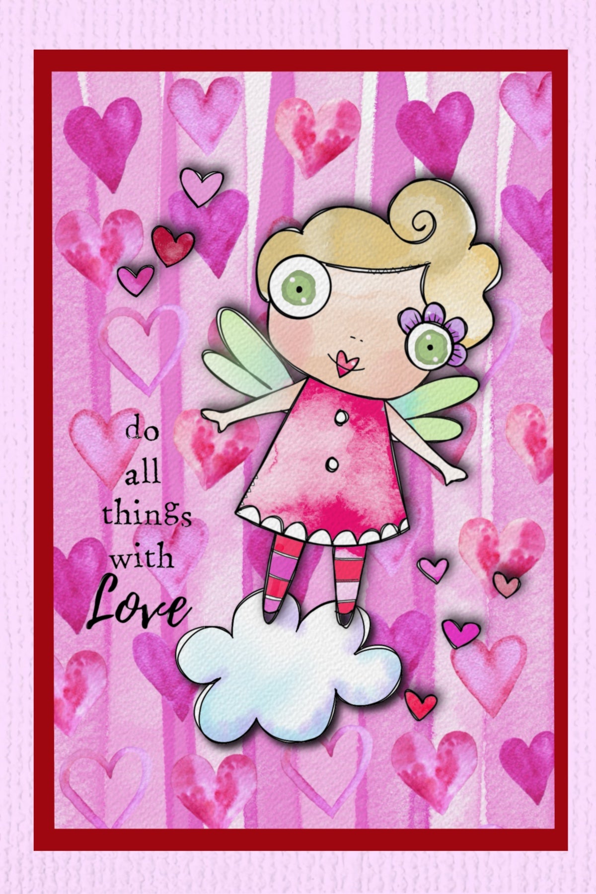 All Things - 7 Digi stamps 1 digital background