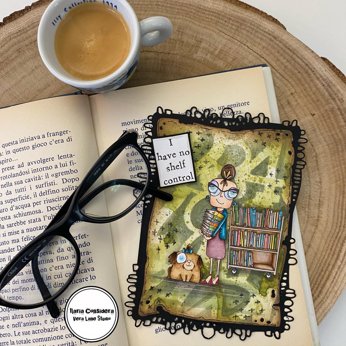 Librarian Dee- 5 Digi stamps in jpg and PNG files