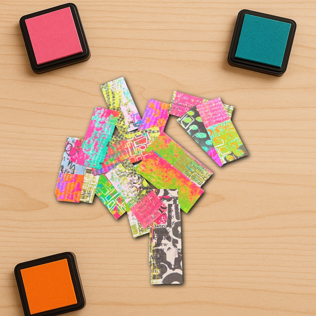 Collage chop ups - 5 full colored layered collage sheets in JPG files