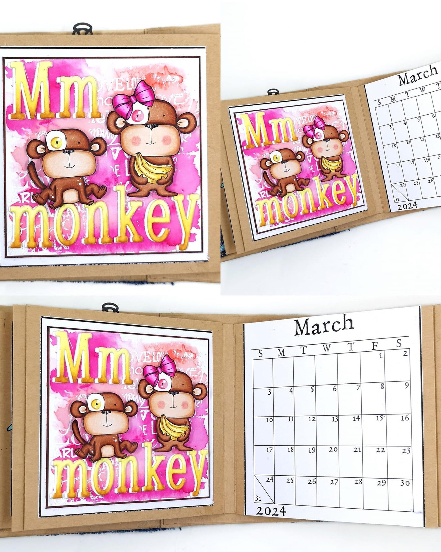 Monkey Business- 6 Digi stamps in jpg and png files