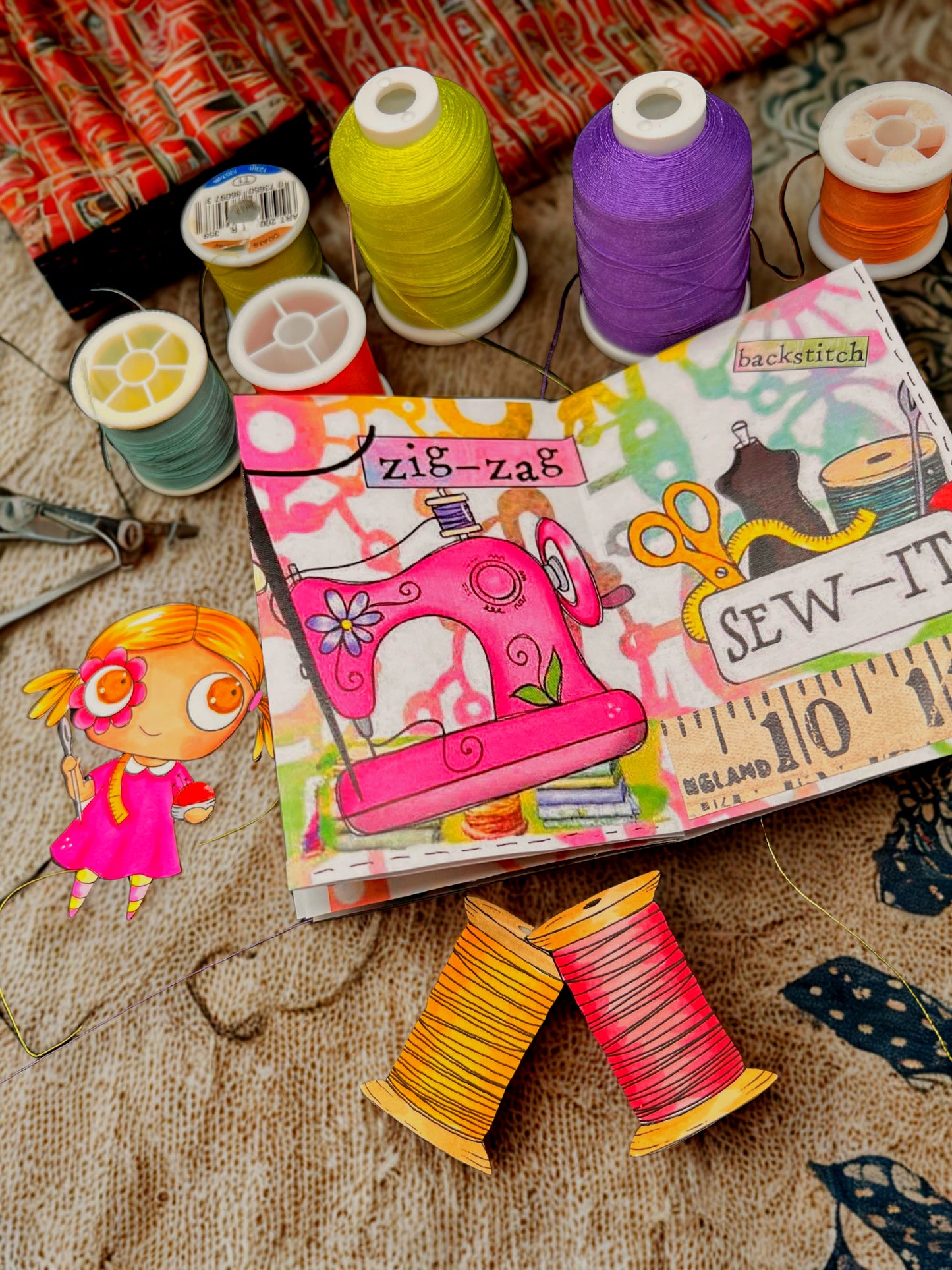 Dottie Bobbin in Stitches – Vera Lane Studio Zine Kit