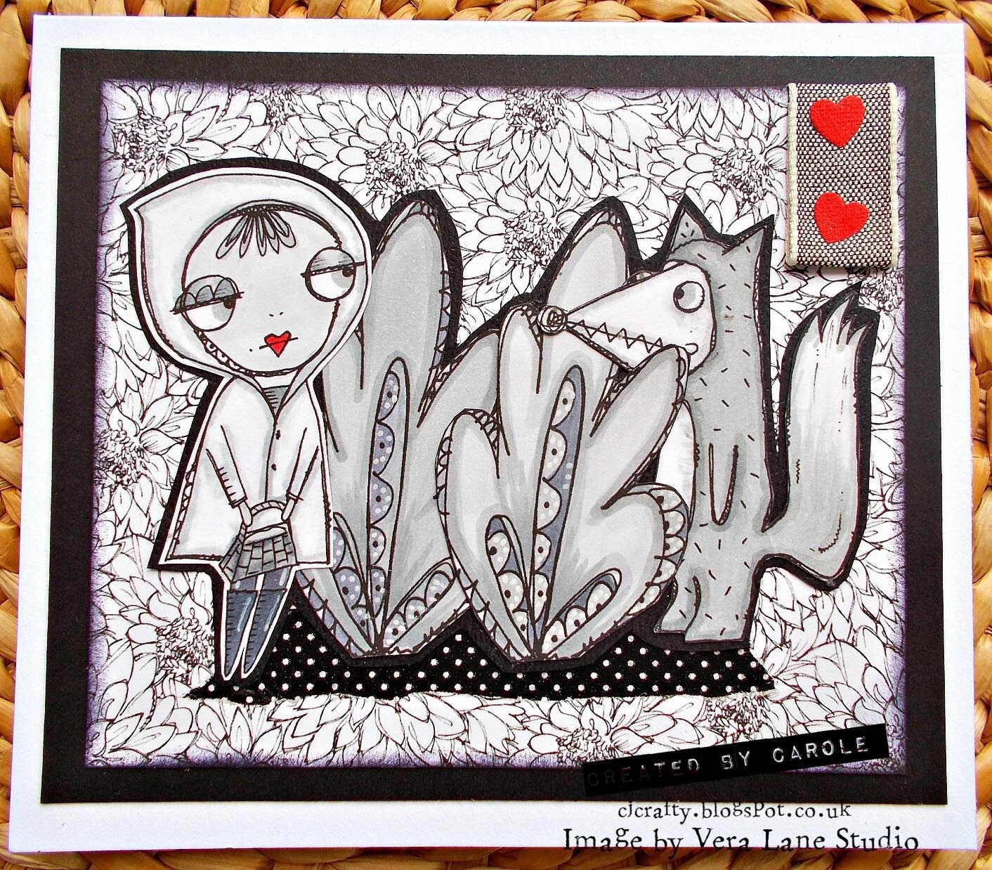 Lil’ Red and big bad - t Digi stamp set in jpg and png files