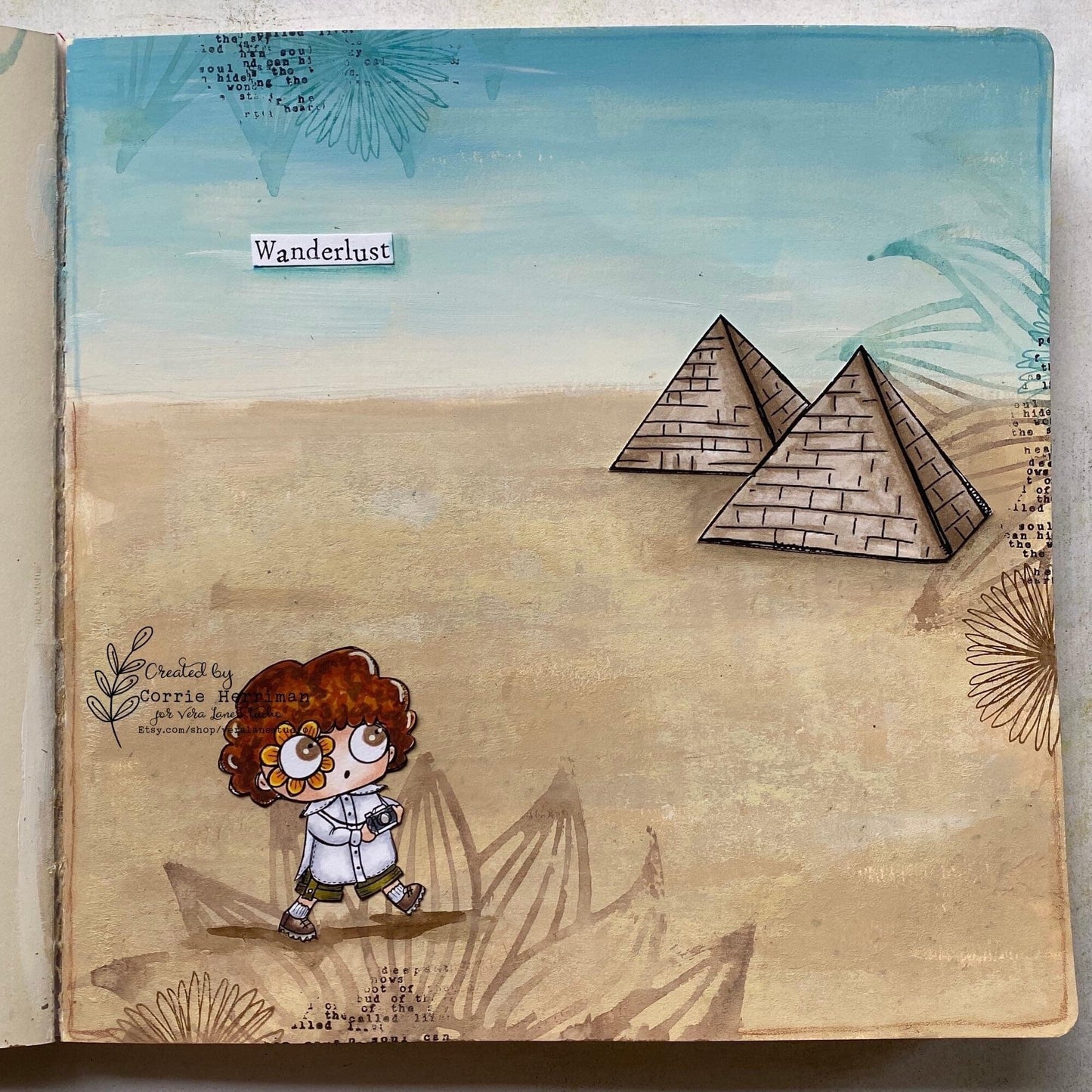 Wanderlust - 6 Digi stamps in jpg and png files