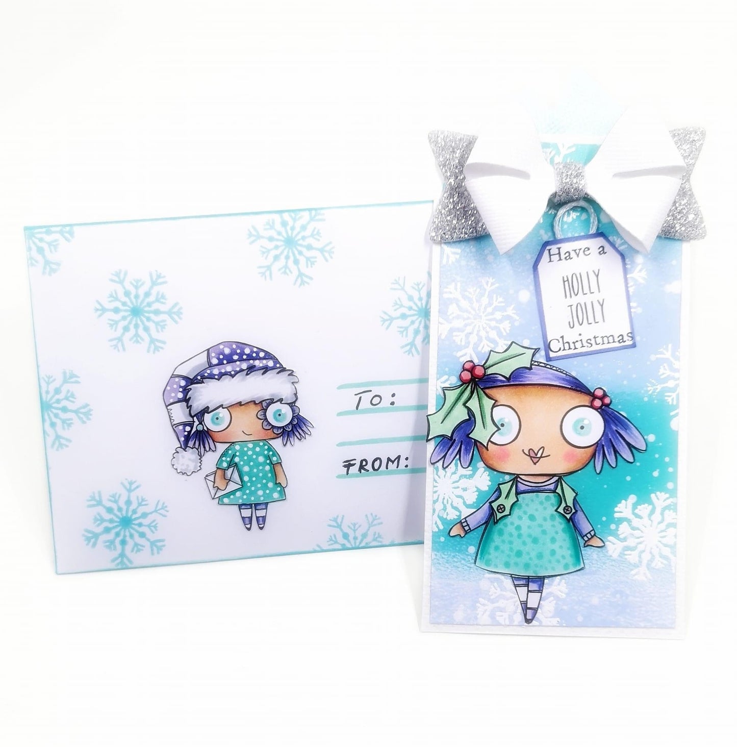 Holly and Mistletoes - whimsical 6 digi stamp bundle