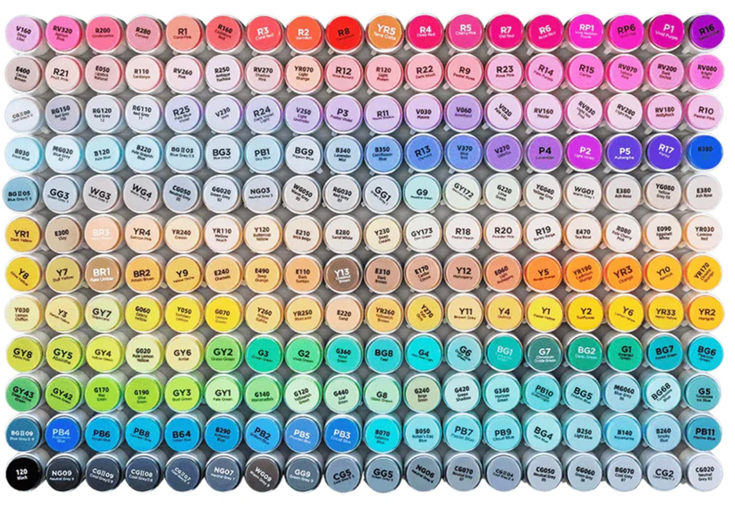 Ohuhu color blending tags - 15 PDF pages - 136 color blend tags