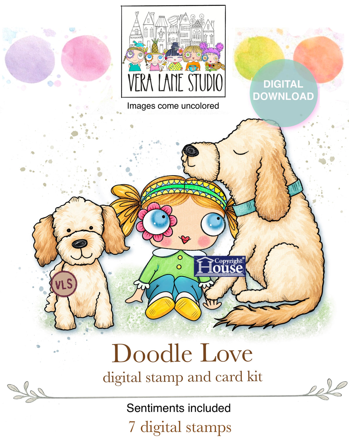 Doodle Love - 7 Digi stamps