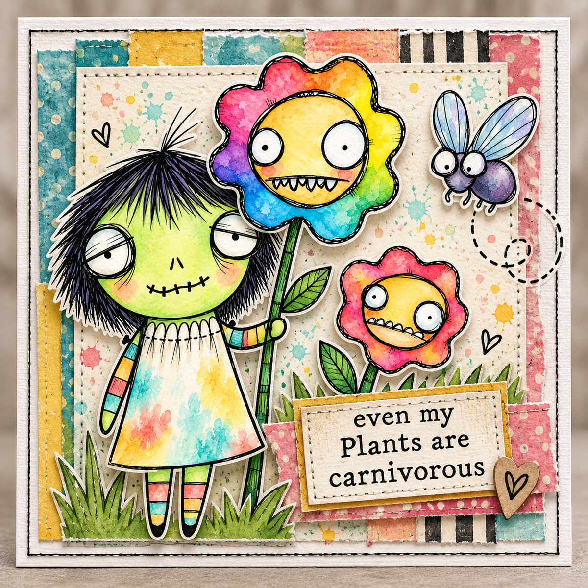Flytrap - 5 Digi stamps in jpg and png files