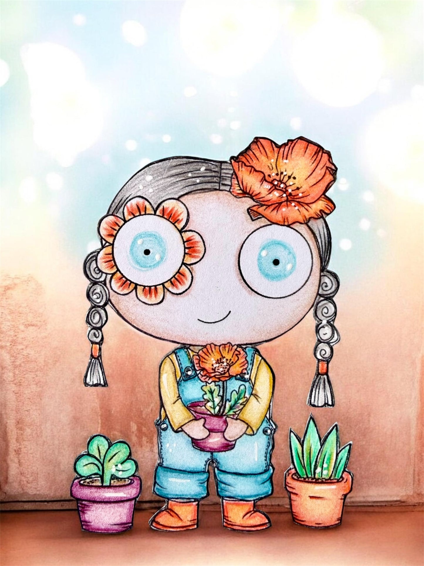 Poppy’s Potted Plants Digital Stamp and Card Kit