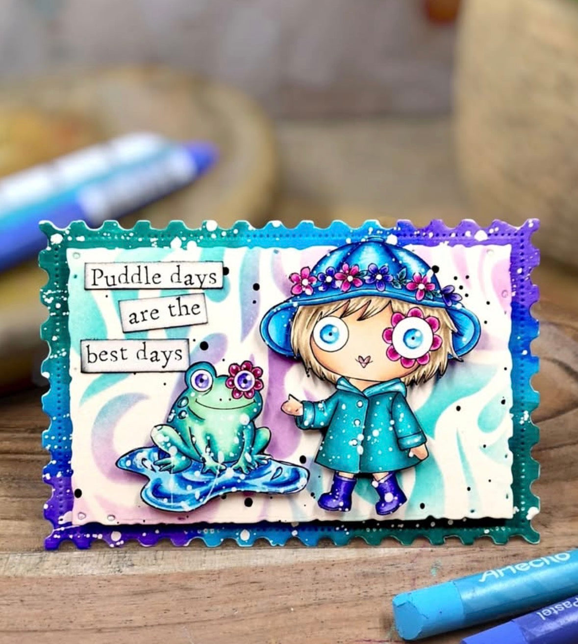 Lila Bloom Splashes Digital Stamp Set – 8 stamps, 3 backgrounds Instant Download,  Cardmaking and scrapbooking
