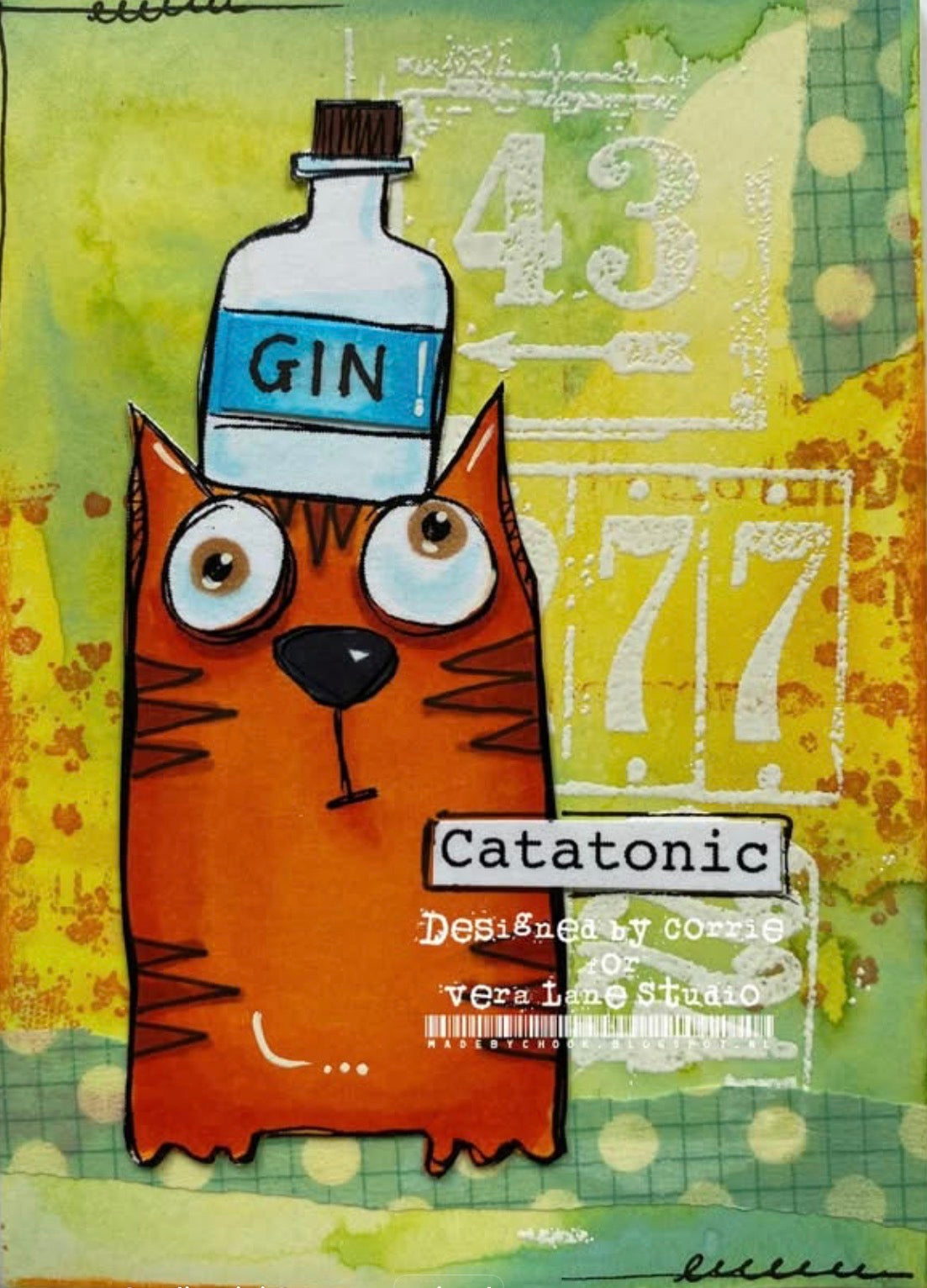Catness Digital Stamp Card Kit & Printable Backgrounds