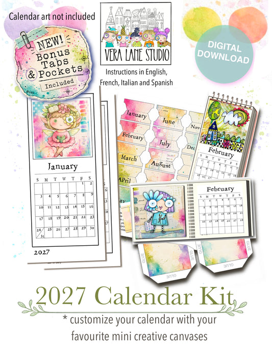 2027 Printable Calendar Kit with tabs and pockets
