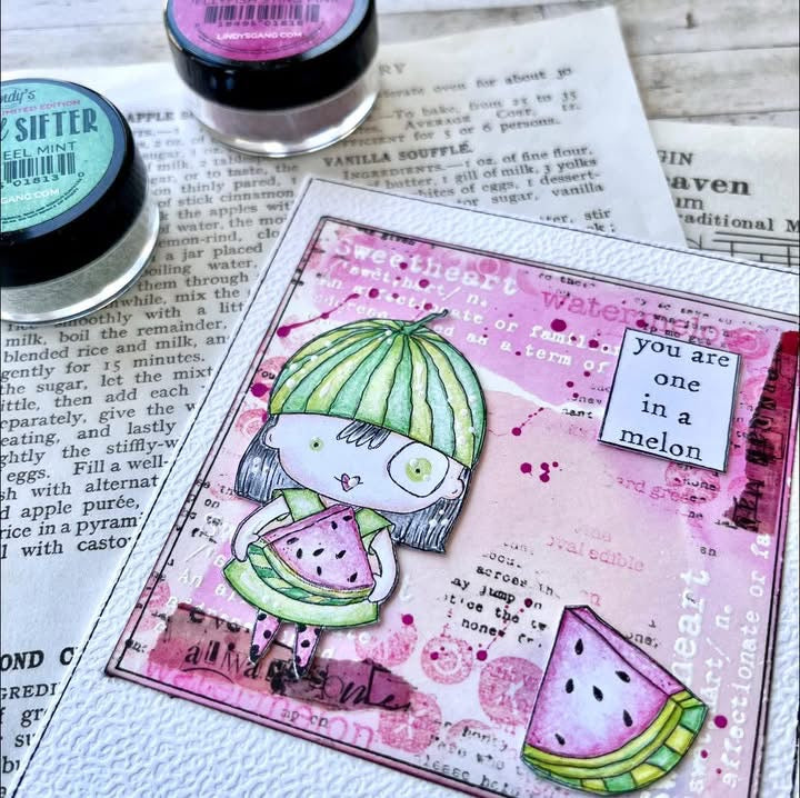 Watermelon -  4 Digi stamp set in jpg and png files