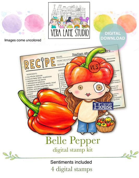 “Belle” Pepper - 5 Digi stamps in jpg and PNG files