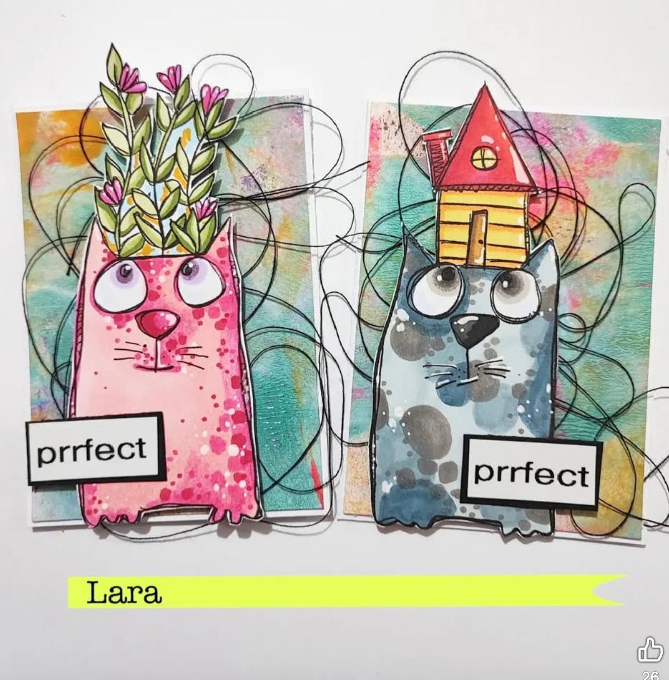 Catness Digital Stamp Card Kit & Printable Backgrounds