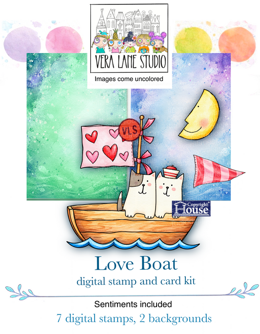Love Boat - 7 Digi stamps in jpg and png files