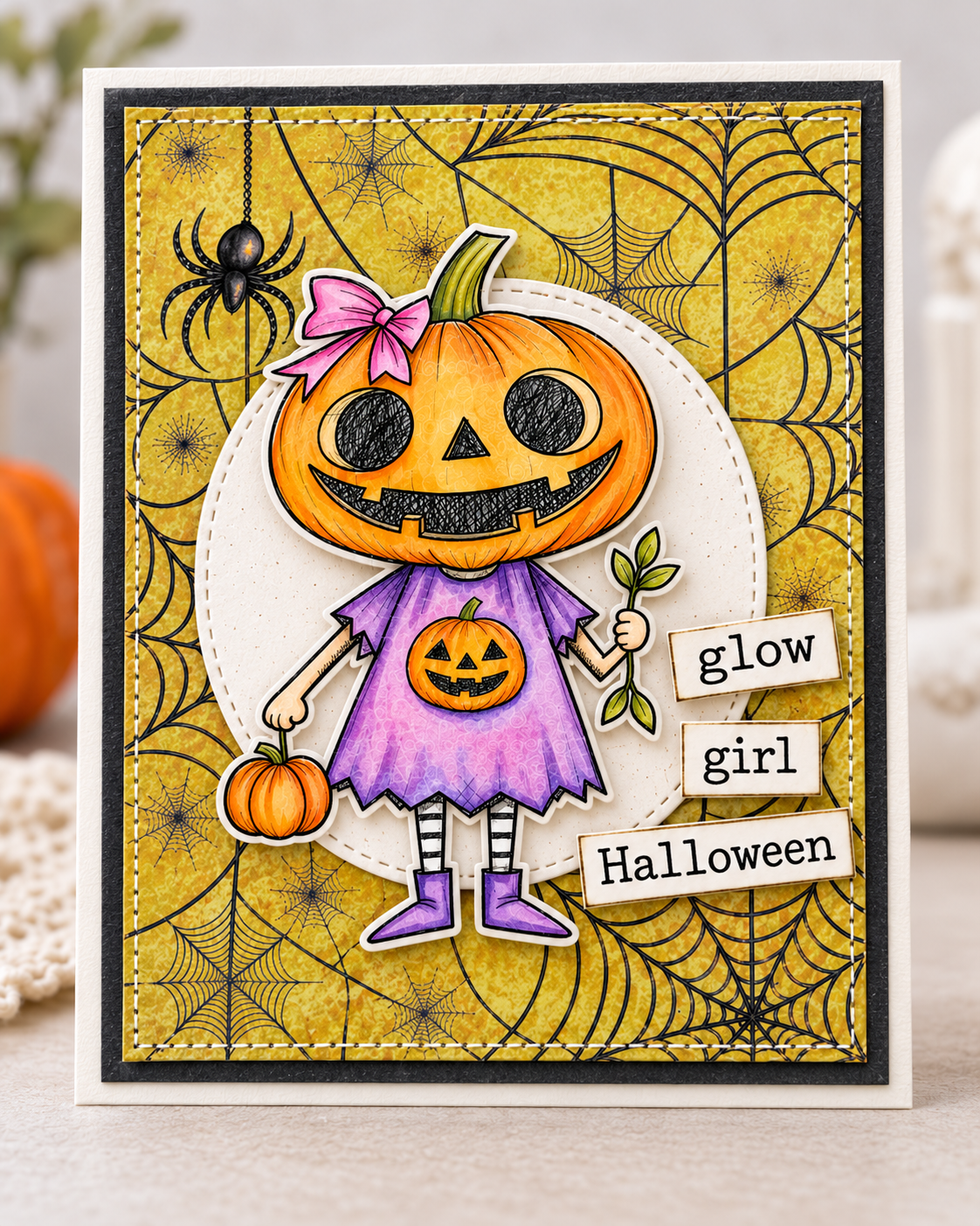 Jack-o’-lantern Girl Card Kit