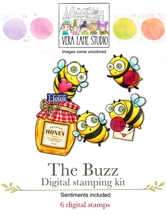 The Buzz - 6 Digi stamp set in JPG and PNG files