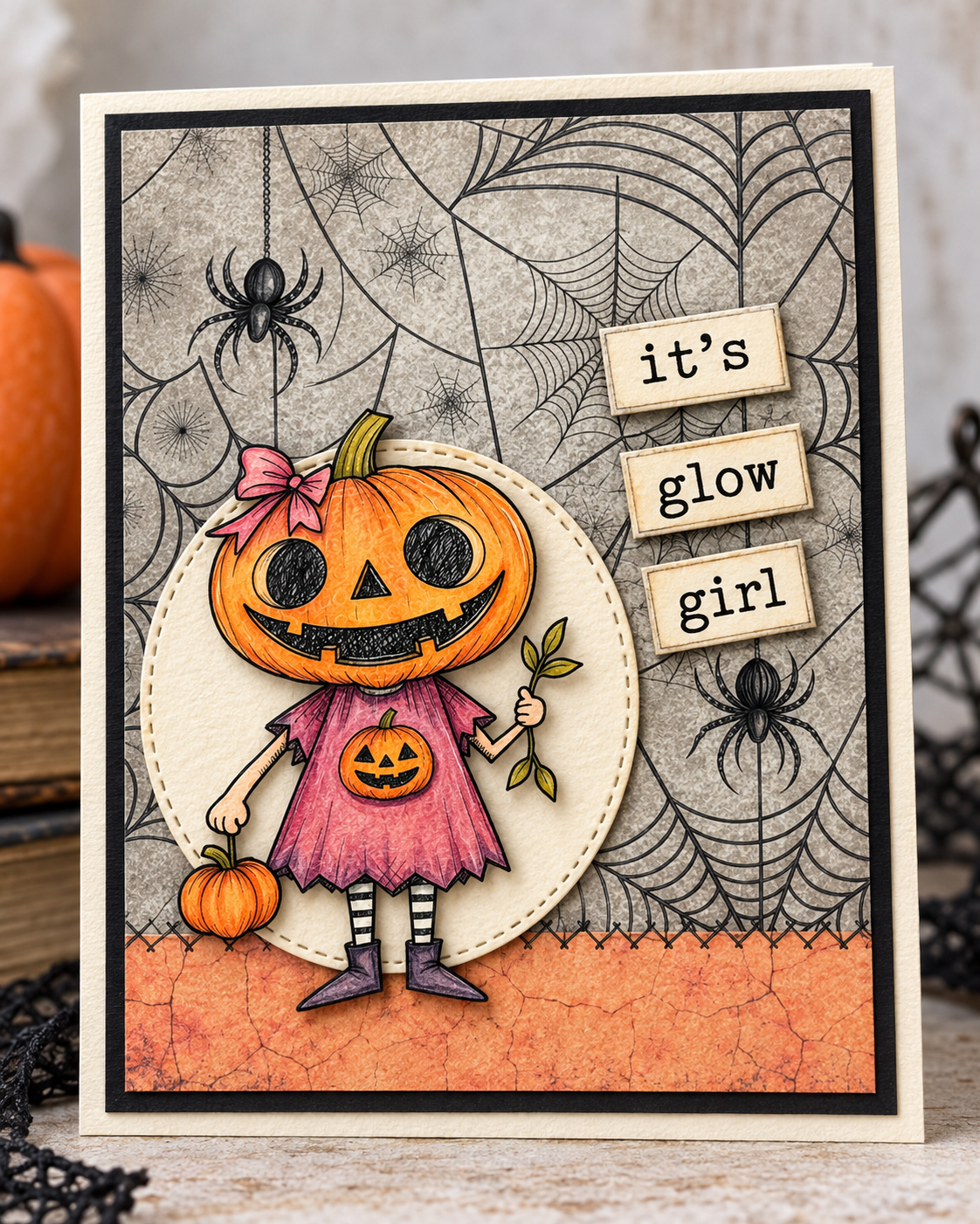 Jack-o’-lantern Girl Card Kit