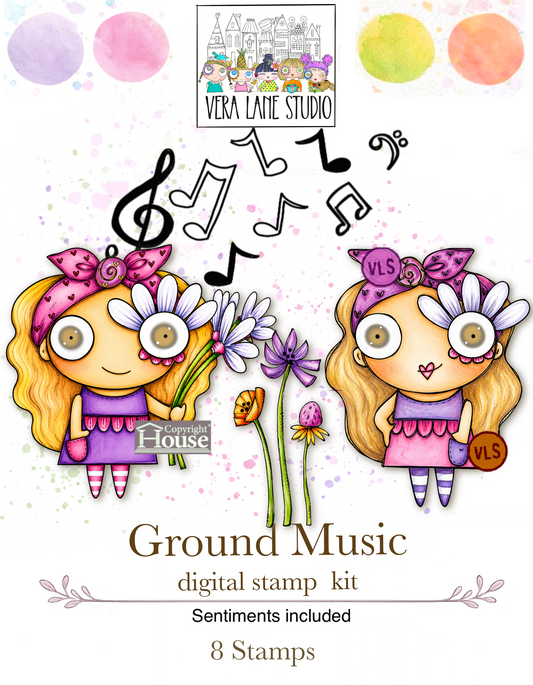 Ground Music - 6 digi stamps in jpg and png files