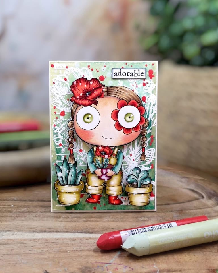 Poppy’s Potted Plants Digital Stamp and Card Kit