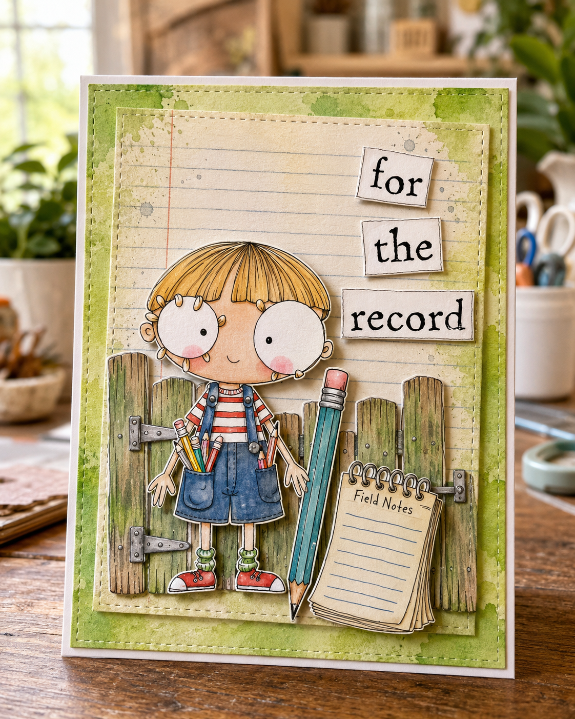 Pencil, Junior Detective digital scrap and card Kit
