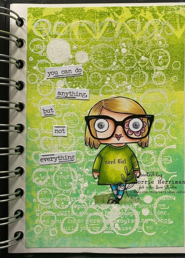 Specs Appeal Girl Digital Stamp Set, Glasses Accessories, Hand Drawn Digi Stamp Kit, Card Making, Junk Journal Download