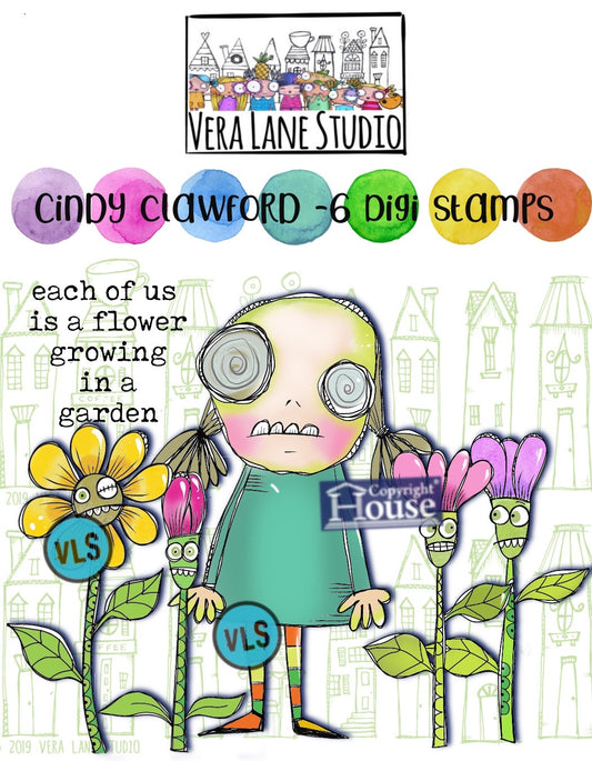 Cindy Clawford - whimsical character 6 digi stamps set