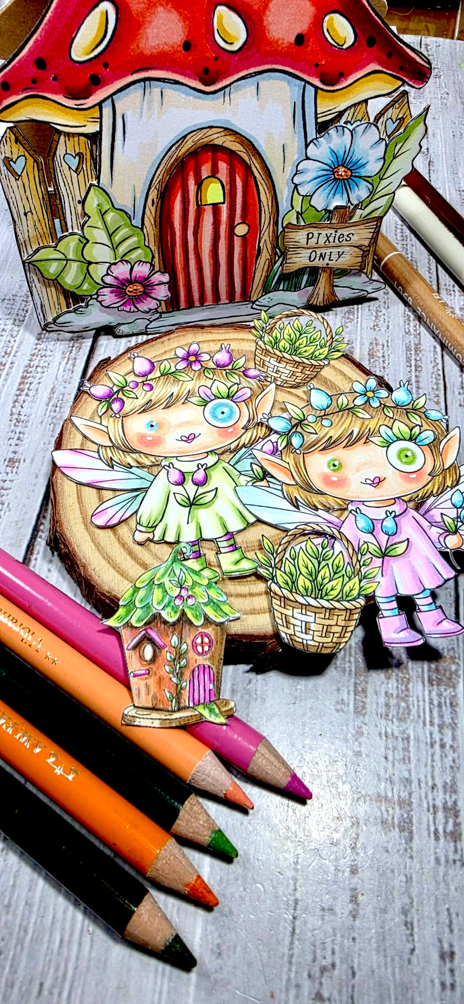 Fairy Chronicles Petalbug Garden Sprite Digi Stamp Set, Hand Drawn Spring Girl, Floral Cottage Coloring Image PNG JPG