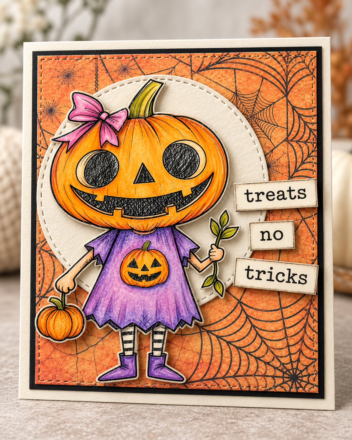Jack-o’-lantern Girl Card Kit