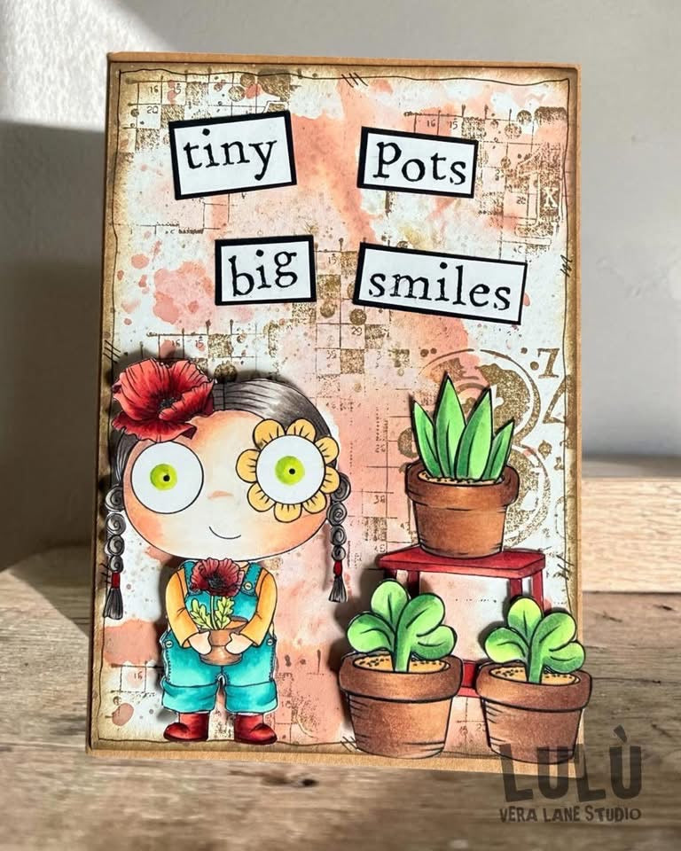 Poppy’s Potted Plants Digital Stamp and Card Kit