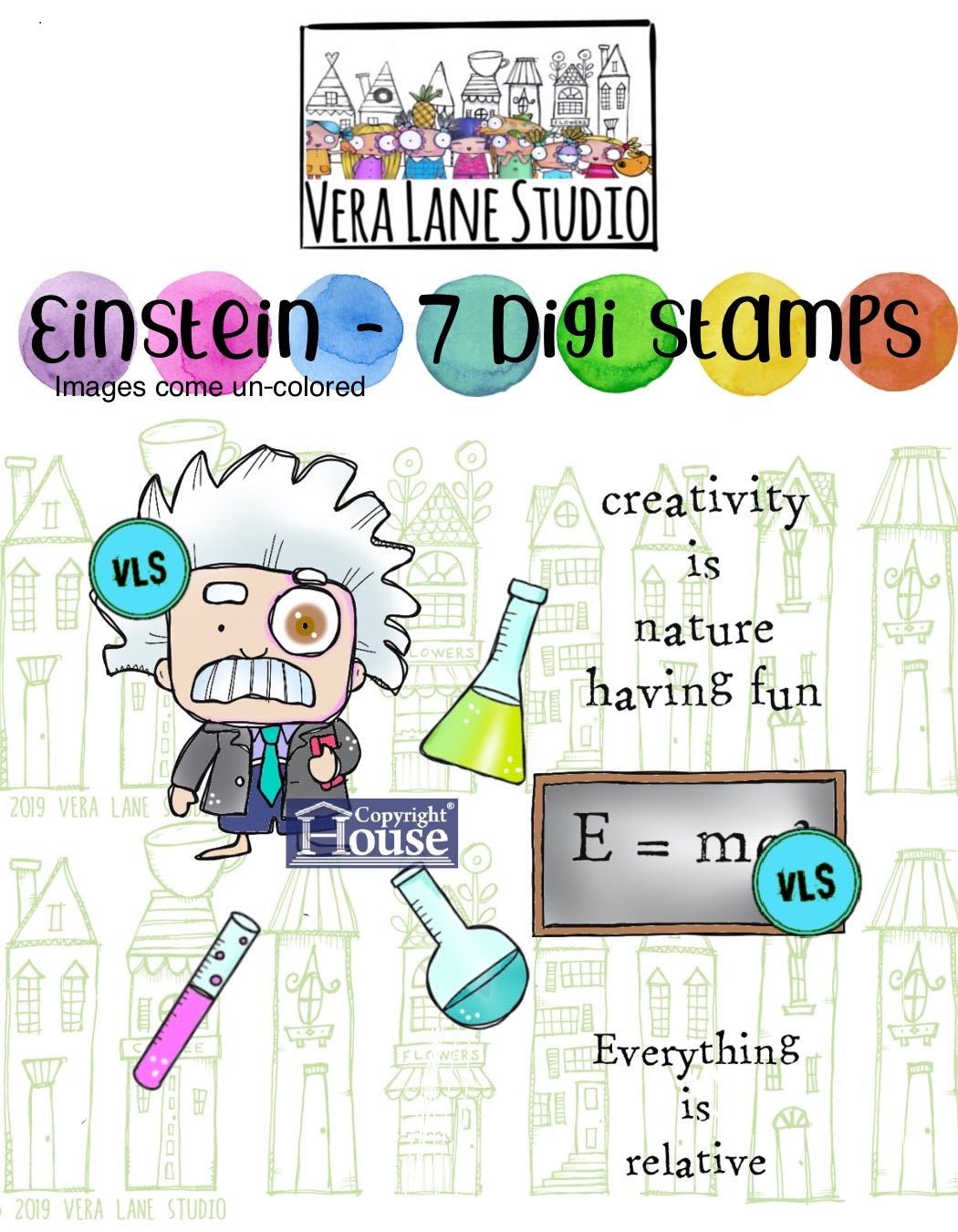 Einstein  - 7 Digi stamps
