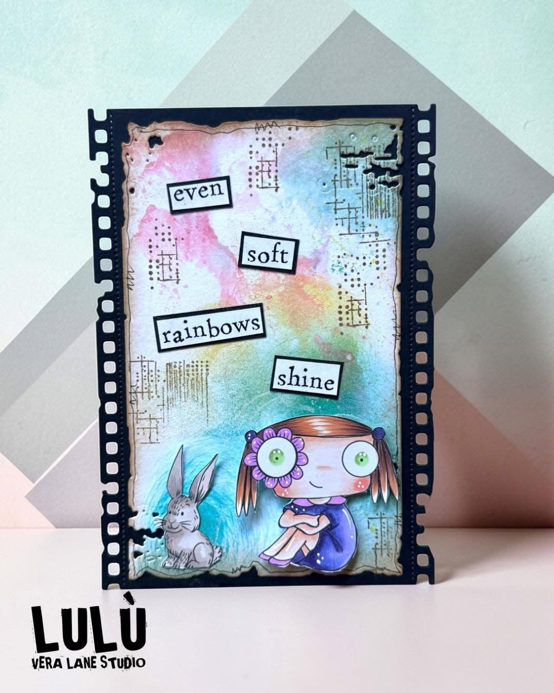 Bunny and Blossom - 7 digi  stamp card kit  in jpg and png files