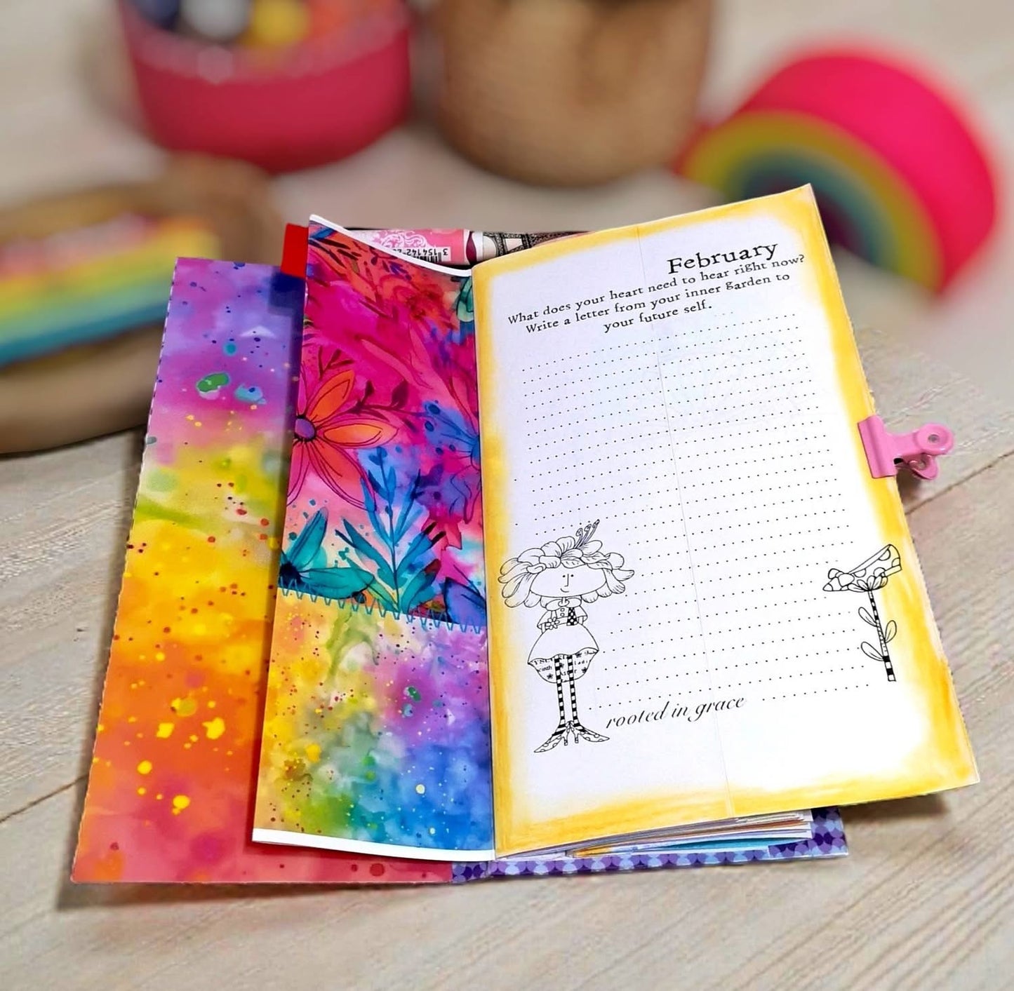 Fleur de Girl Printable Journal Kit – 18 Reflection Printables with 12 Fleur de Girl Characters, Monthly Prompts, Stickers, Tags & Add-On Pages