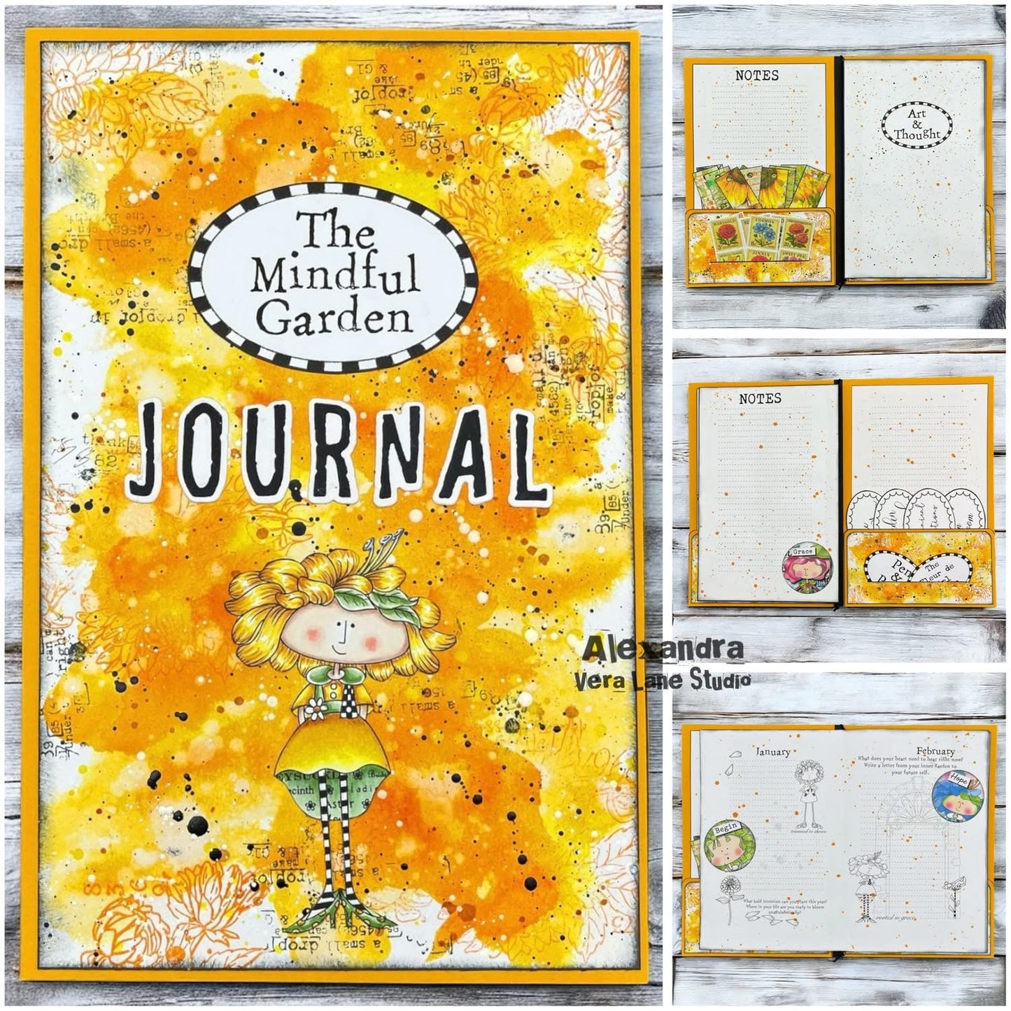 Fleur de Girl Printable Journal Kit – 18 Reflection Printables with 12 Fleur de Girl Characters, Monthly Prompts, Stickers, Tags & Add-On Pages