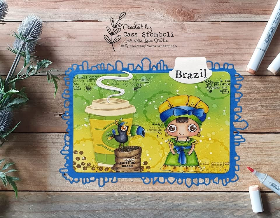 Brasil - 8 Digi stamp set and JPG and PNG files