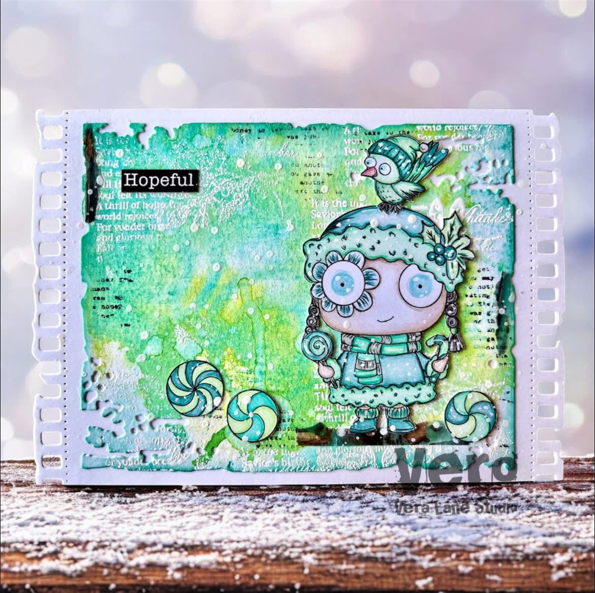 Poppy Mint Digital Card Kit - 8 Digi stamps, 3 colored backgrounds
