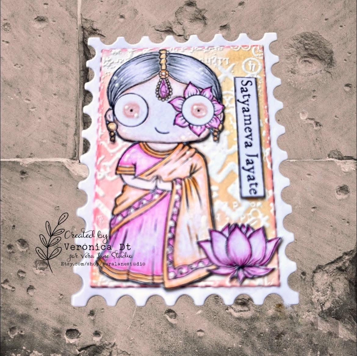 India - 7 Digi stamp set in jpg and png files