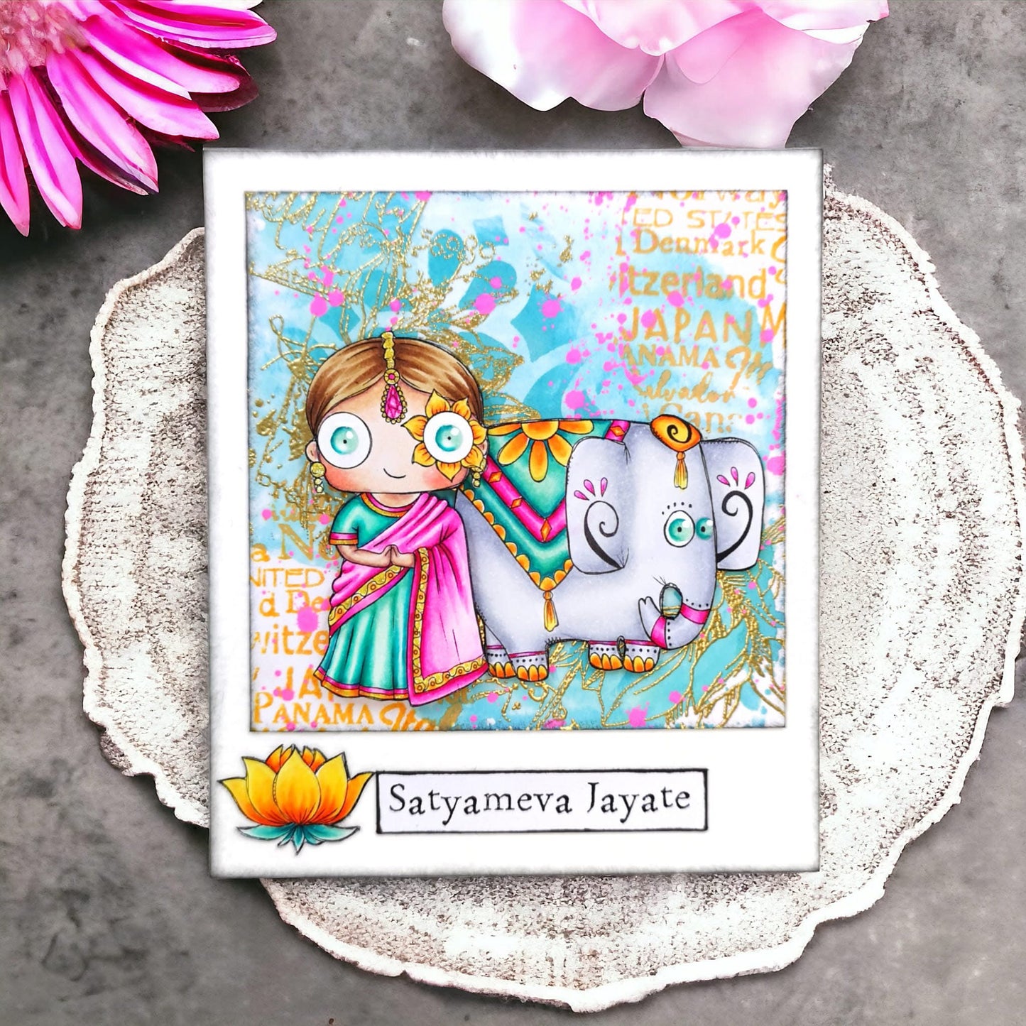 India - 7 Digi stamp set in jpg and png files