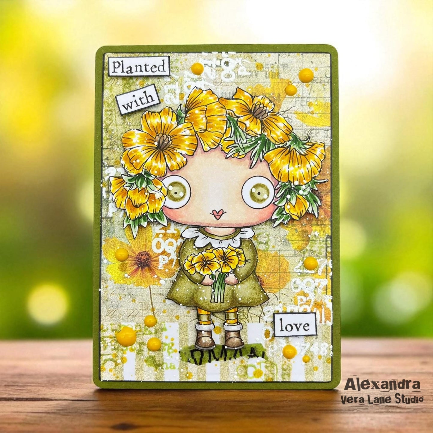Cosmos Seedling - 7 digital file bundle, color ephemera and background included Card Kit