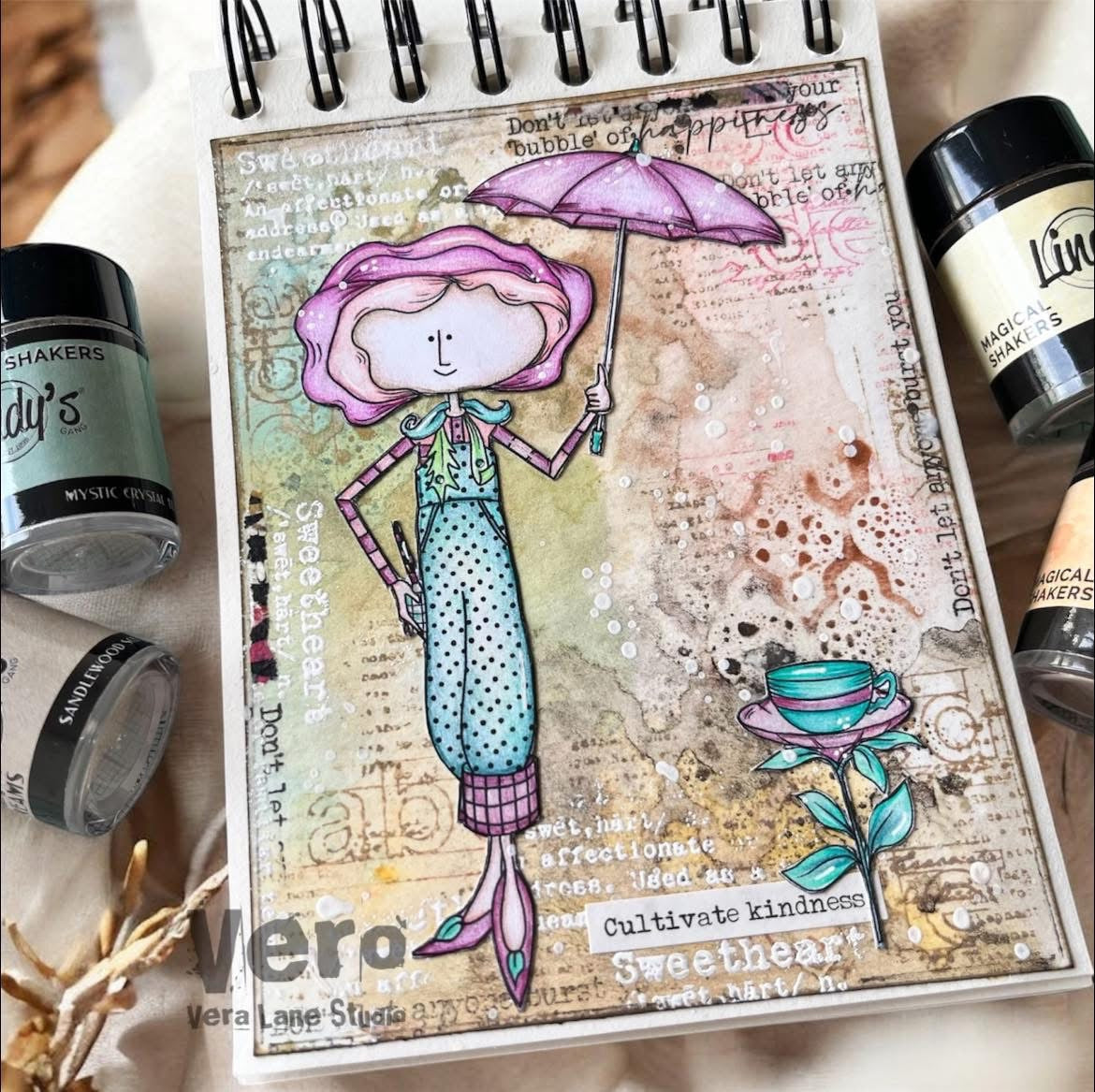 Tea Rose digital card kit  - 6 Digi stamps in jpg and png files and 1 digital background